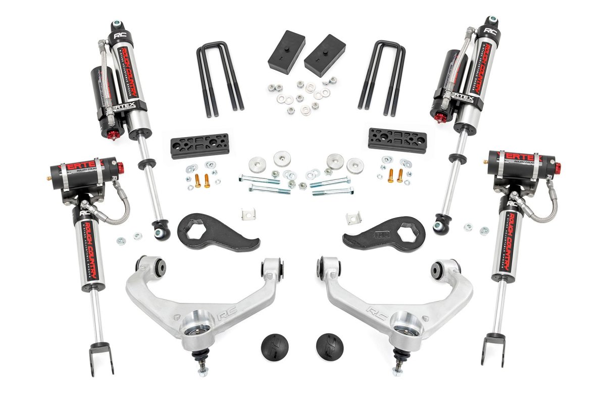 GMC Sierra 2500 HD Suspension Lift Kit - Front + Rear - Rough Country - 3 Inch Lift Kit | Vertex | w/ Overloads - '20-'24